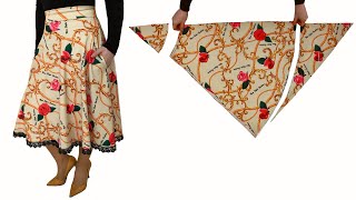 NO ZIPPER, NO ELASTIC! With SIDE POCKETS it is very easy to sew a circle skirt