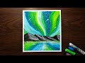 Aurora Night Sky 🌌 Oil Pastel Drawing | Step-by-Step Tutorial for Beginners