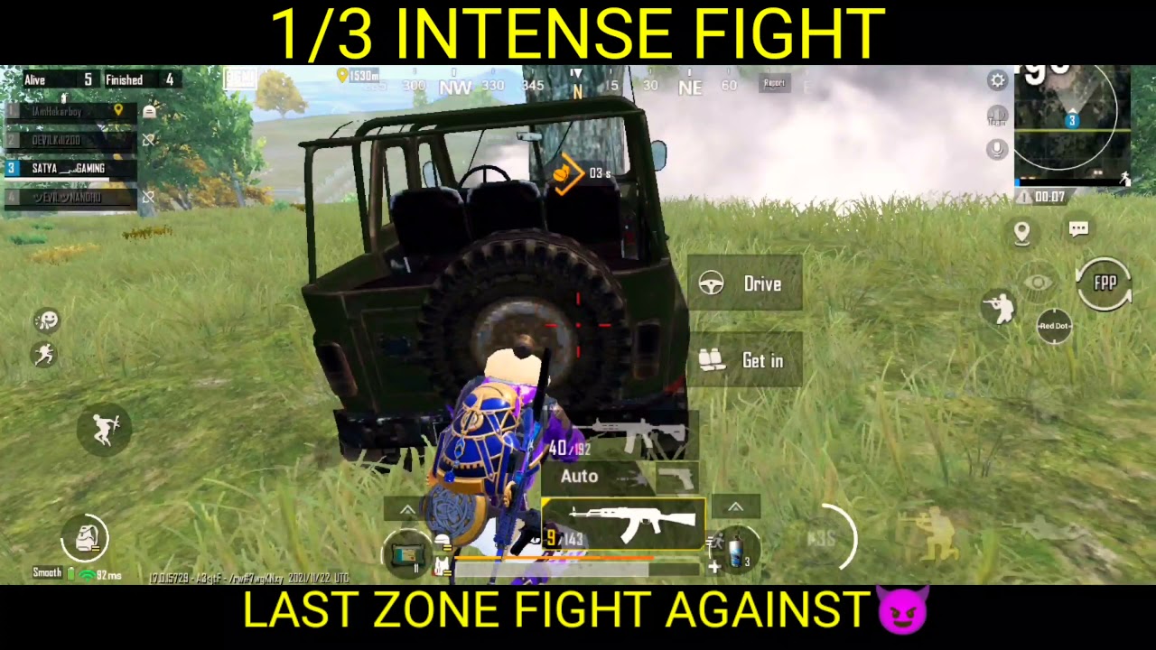 intense fight against bgmi intense last zone fight 1/3 clutch ⚡ - YouTube