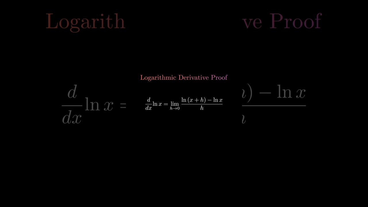 Proof of Logarithmic derivative #maths