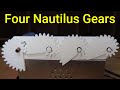 螺旋歯車を4つ並べてみた (Lining Up Four Nautilus Gears)