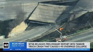 NTSB releases preliminary report into crash that caused I-95 collapse