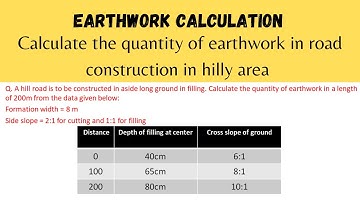 Calculating the quantity of earthwork for road construction in hilly area | Estimating and Costing
