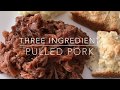 Three ingredient slow cooked pulled pork in crock pot