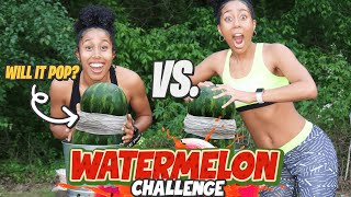 POP A WATERMELON ONLY USING RUBBER-BANDS!! | WATERMELON CHALLENGE!
