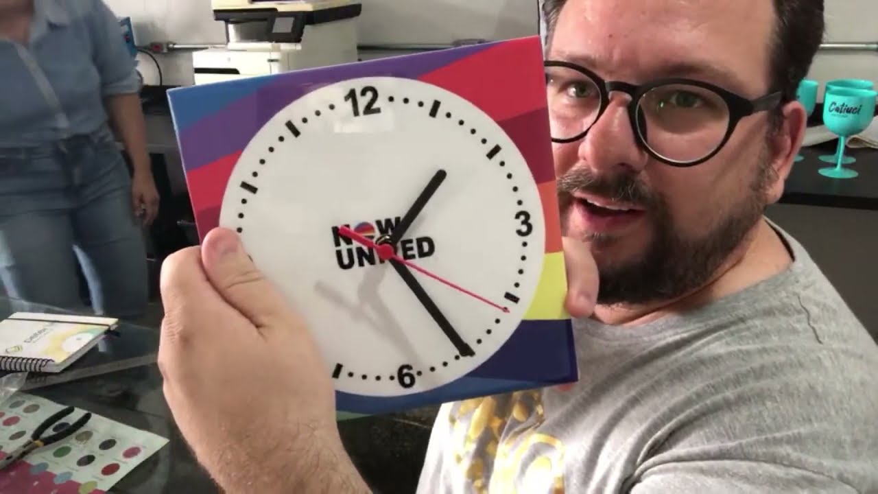 Azulejo Relógio - Personalizando por sublimação.