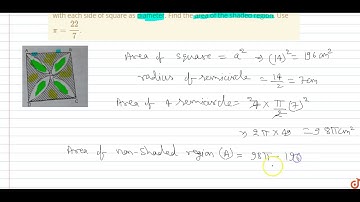 In the given figure, ABCD is a square of side 14 cm. Semi-circles are drawn with each side of s...
