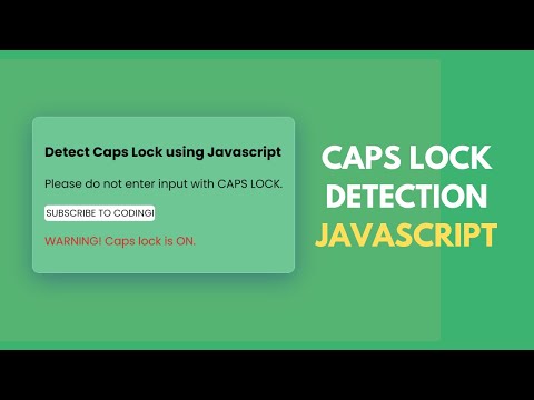 How to Detect Caps Lock using JavaScript in Input Forms