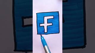 Facebook Logo Drawing ✏️ Easy Step by Step | Satisfying Art Shorts #shorts