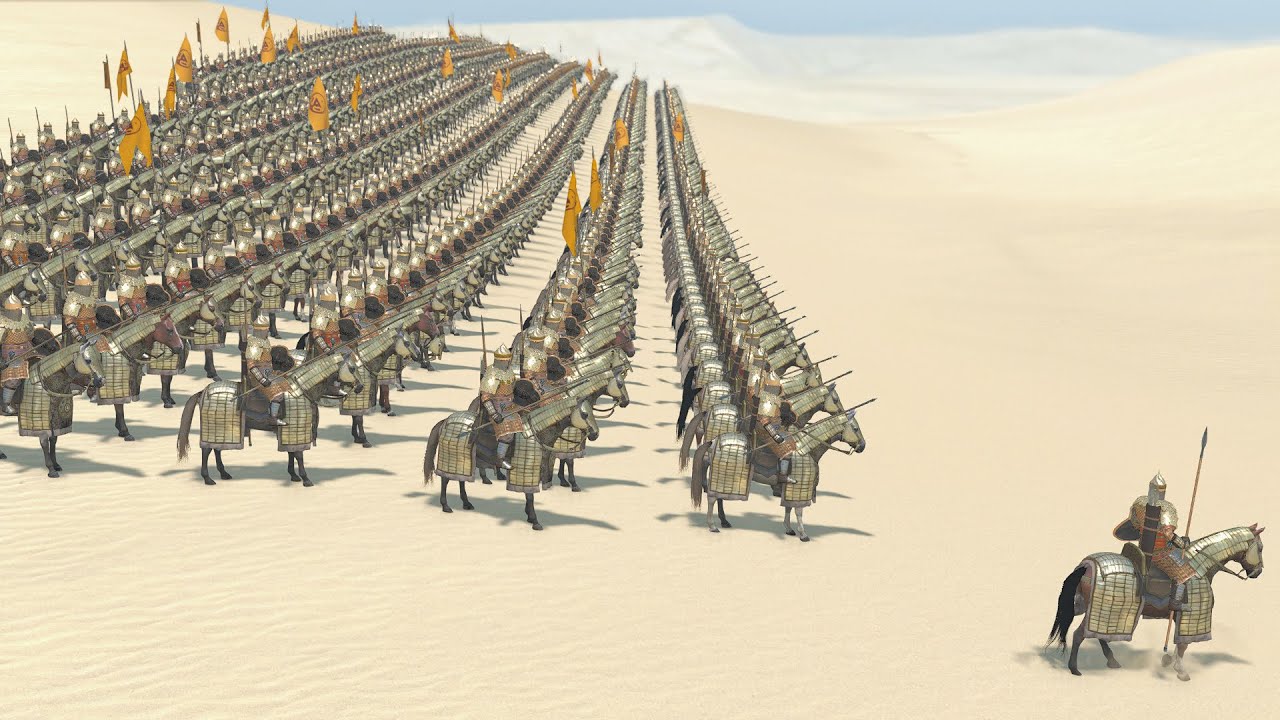 1000 Aserai Cavalry vs 1000 Battanian Warriors – Desert Ambush in Bannerlord