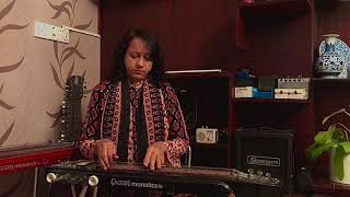 Porodeshi megh jaore fire Hawaiian guitar home practice by shahnaz zaman