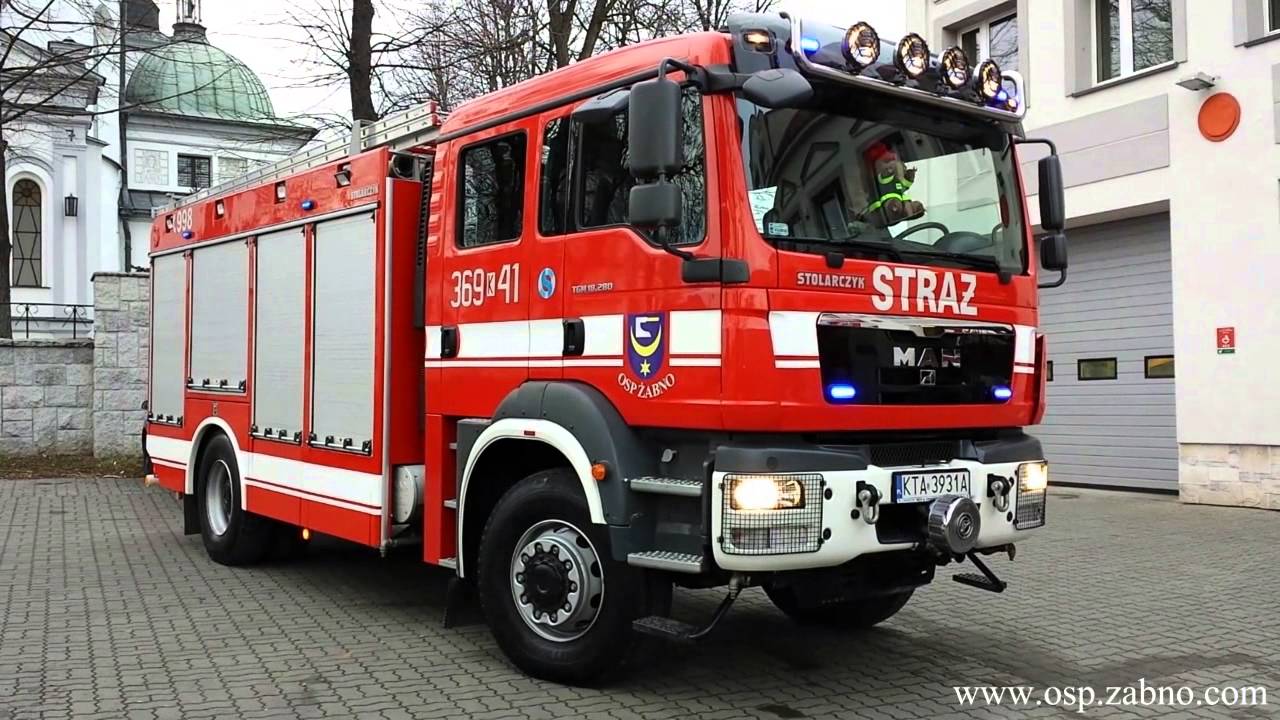 OSP Żabno  Pokaz sygnalizacji MAN GCBARt 5/32 369K41 Federal signal