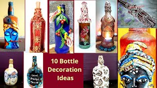 10 Bottle Decoration Ideas #5 | Clay Craft Ideas on Bottle | Sikha Crafts