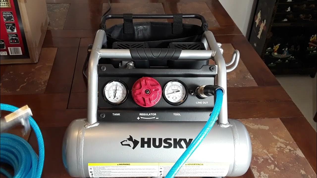 How to shut down Husky 1 Gal. Silent Air Compressor. YouTube