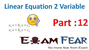 Maths Pair of Linear Equation in two variable part 12 (Examples Algebraic Elimination) CBSE