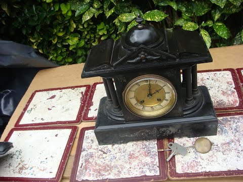 Vintage German  Slate Mantle Clock  For  Restoration