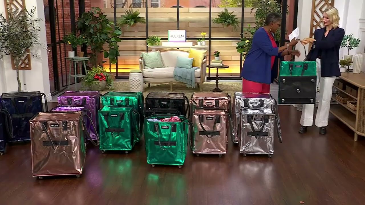 Hulken Medium or Large Rolling Tote Bag with Zip Top Closure on QVC