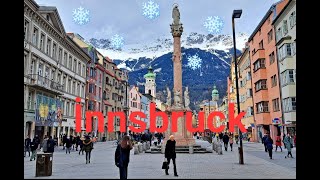 Инсбрук зимой Австрия.Золотая крыша.Улица Марии Терезии.Триумфальная арка