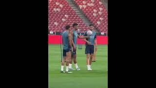 Saliba And Havertz Having A Moment In Arsenal Training Today