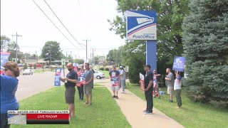 Local postal workers protest the post office closures