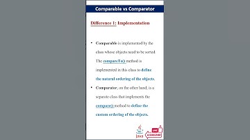 Difference between Comparable and Comparator #java #techinterviews #interviewpreparation #javascript
