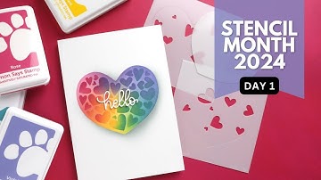 Stencil Month 2024 - Day 1 - Offset Color Ink Blending with Layered Stencils