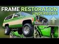 Squarebody Frame and Underbody Restoration - Complete Step by Step with POR-15 &amp; Raptor Liner!