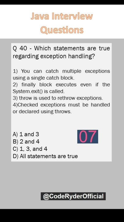 Java Interview Questions - 40 (Exception Handling) - YouTube