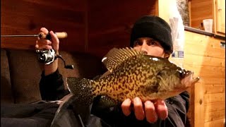 Ice Camping for 24 Hours in a Ice Castle for Crappie