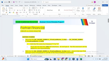 Shelly Cashman Excel 365 | Module 4: End of Module Project 1 | Partner Financial | SC_EX365_EOM4-1