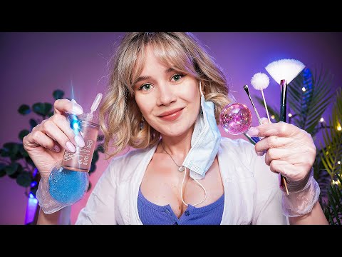 АСМР ВРАЧ ДЕРМАТОЛОГ 👩⚕️ Осмотр и Уход за Кожей Лица, Ушек и Головы asmr doctor exam skincare