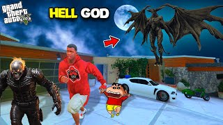 Franklin Found HELL GOD To Kill DEVIL GOD and PENNYWISE in GTA 5 | SHINCHAN and CHOP