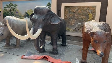 #convoiximang đắp con voi bằng xi măng