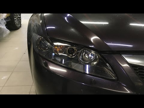 Mazda 6 GG ремонт фар замена линз диодные линзы Competizione тюнинг фар