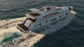Yacht on Sea - Liquid Simulation -Phoenix