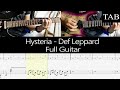 HYSTERIA - Def Leppard: FULL guitar cover + TAB