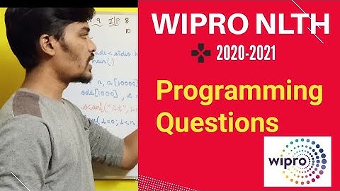 WIPRO NLTH Programming Questions | DAY-2 | English | BiNaRiEs