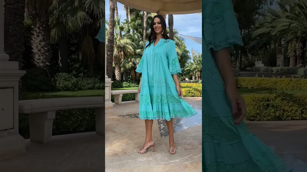 Легкое, воздушное платье 22A 425/2C AnastaSea  из органического хлопка с ажурными вставками