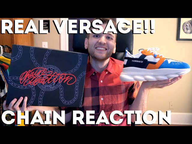 Versace Men's Tribute Chain Reaction Greek-Key Sneakers