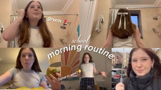 school morning routine 📝|makeup,outfit,breakfast ect. 💋🌷🤍