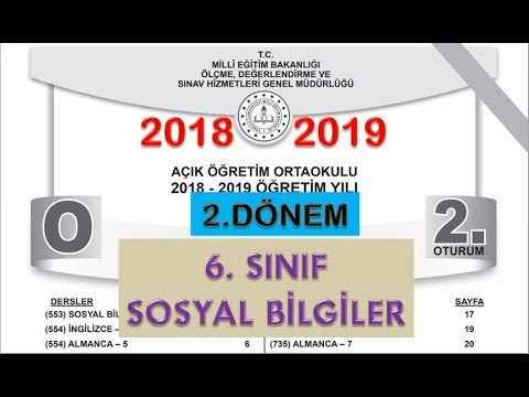 Açık Öğretim Ortaokulu  6. Sınıf Sosyal Bilgiler Çıkmış Soruların Çözümü | 2018 2019 2. Dönem