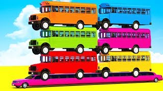 Colors for Kids with Bus Superheroes Animation Cartoon For Children Spiderman Toddlers