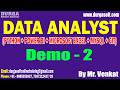 DATA ANALYST tutorials || Demo - 2 || by Mr. Venkat On 04-06-2026 @7PM (IST)