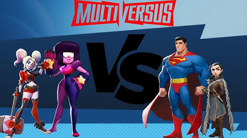 Harley & Garnet VS Superman & Arya - Multiversus Gameplay