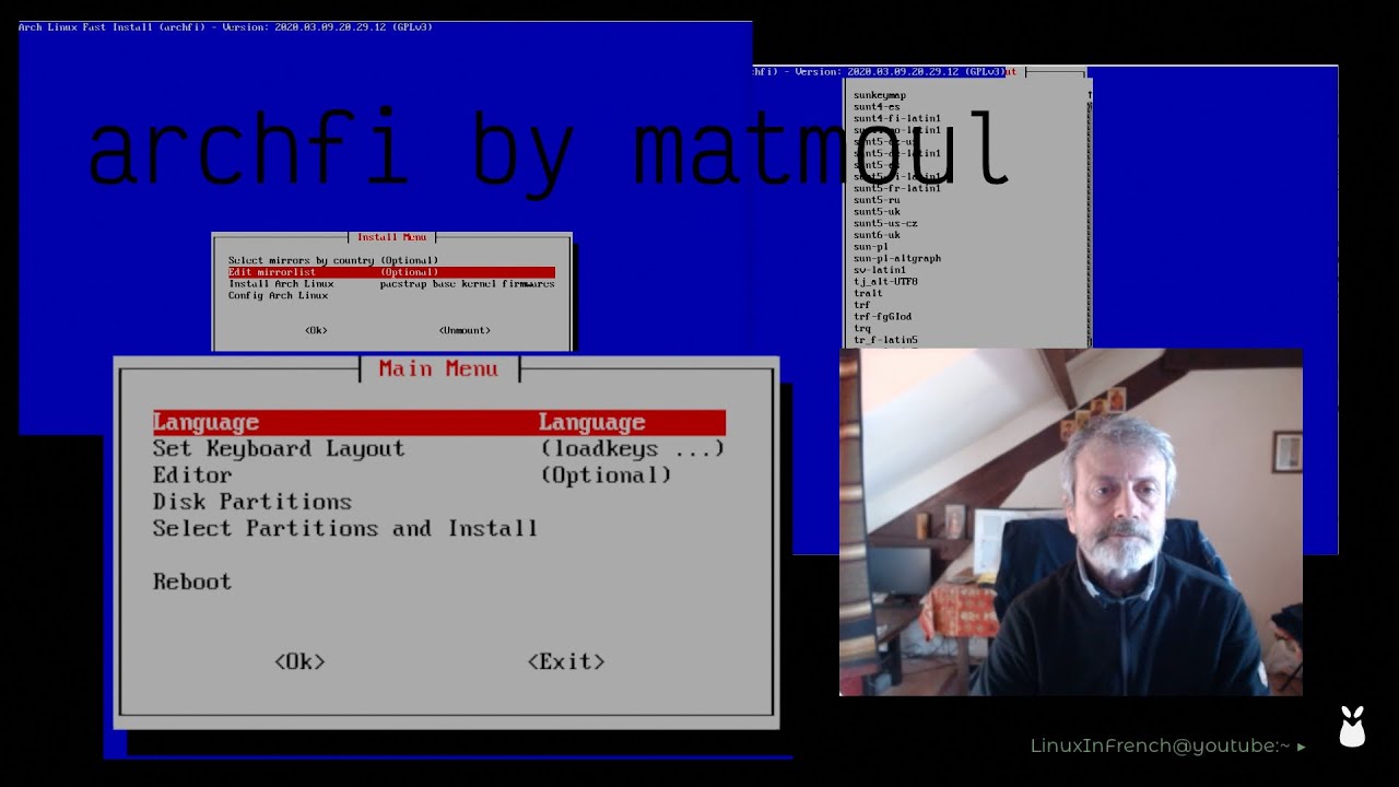 Arch Linux archfi & archdi scripts (FR) - YouTube