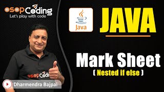 Basic Marksheet Java Program | Nested If Else | Java for Beginners | #Java #javatutorial #Lecture21
