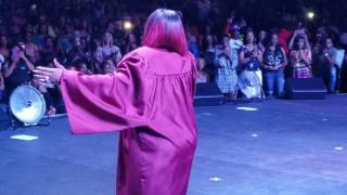 Xscape's Tamika Scott and Kandi Burruss! Touching moment on stage in Detroit. Chene park.