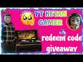 Yt ketan gamer 104 free fire redeem code giveaway custom win gaming ytketangamer youtuber