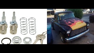 1955 Chevy pickup truck door lock install.