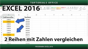 2 Reihen mit Zahlen vergleichen (Excel)